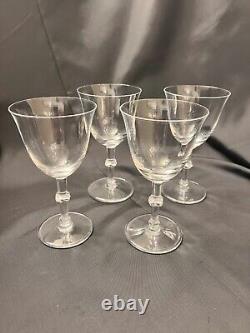 Fine LALIQUE (France) Crystal BEAUGENCY WINE GLASS No 3 #15144 Set of 4 Ea