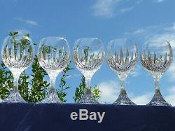 Five Baccarat Crystal Red Wine Glasses, 6.4 Tall, Massena #3