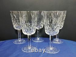 Five Beautiful Waterford Crystal Lizmore 6 7/8 Wine/Water Glasses