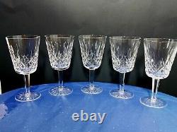 Five Beautiful Waterford Crystal Lizmore 6 7/8 Wine/Water Glasses