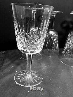 Five Beautiful Waterford Crystal Lizmore 6 7/8 Wine/Water Glasses