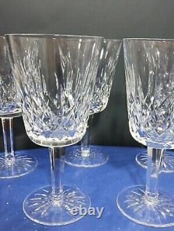 Five Beautiful Waterford Crystal Lizmore 6 7/8 Wine/Water Glasses