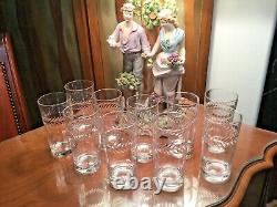 Fostoria Crystal Etched Laurel Pattern Glassware 10-Wine /10-Water Glasses