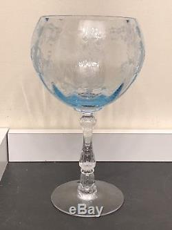 Fostoria Glass Navarre Azure Blue Crystal Magnum Balloon Wine Goblet Beautiful