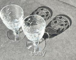 Fostoria Suffolk Crystal Etched Set of 12 Incl Cordial, Champagne, Wine, & Water