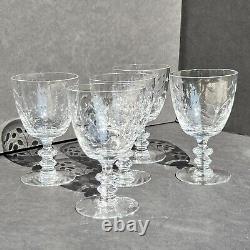 Fostoria Suffolk Crystal Etched Set of 12 Incl Cordial, Champagne, Wine, & Water