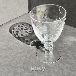 Fostoria Suffolk Crystal Etched Set of 12 Incl Cordial, Champagne, Wine, & Water