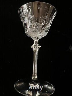 Fostoria american claret wine glassware- Rare peacock Pattern- set of 11