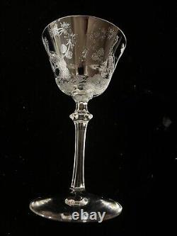 Fostoria american claret wine glassware- Rare peacock Pattern- set of 11