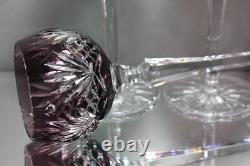 Four (4) Ajka Caroline Vintage Crystal Multi-color Hock Red Wine Glasses MINT