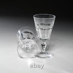 Four (4) Baccarat France Bretagne Small Crystal Wine Glasses, 4.75h, Signed