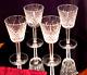 Four (4) Signed Waterford Crystal Wine Glasses Lismore, Perfectly Beautiful