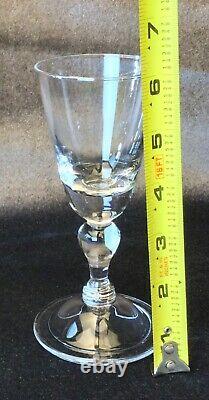 Four (4) Williamsburg Crystal 6 Baluster Wine Glass Goblets By BLENKO Excellent