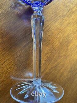 Four AJKA Caroline Crystal Cut to Clear Balloon Wine Goblets 8 3/8