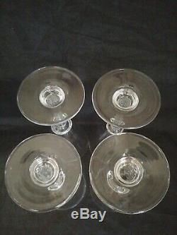 Four Simon Pearce Crystal White Wine Glass Goblets 8.5 Woodstock