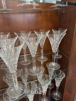 Fourteen Rare Waterford Ashbourne Wine Glasses Cut Lead Crystal Made Ireland