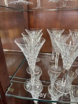 Fourteen Rare Waterford Ashbourne Wine Glasses Cut Lead Crystal Made Ireland