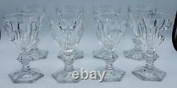 French Baccarat Crystal HARCOURT 1841 Wine Glasses Set of 8