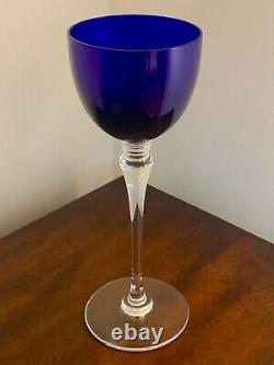 French Crystal Saint (St) Louis Grand Lieu Clear Dark Blue Hock Wine Glass