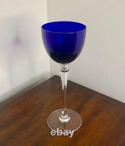 French Crystal Saint (St) Louis Grand Lieu Clear Dark Blue Hock Wine Glass