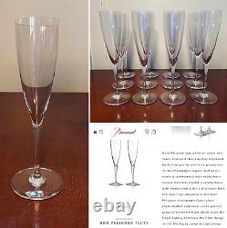 Full Set of 12 BACCARAT CRYSTAL Dom Perignon Champagne Flutes Wine Glasses