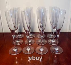Full Set of 12 BACCARAT CRYSTAL Dom Perignon Champagne Flutes Wine Glasses