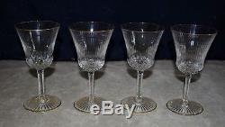 GORGEOUS RARE SET 4 ST. LOUIS FRANCE CRYSTAL CRISTAL APOLLO WINE GLASSES WithGOLD