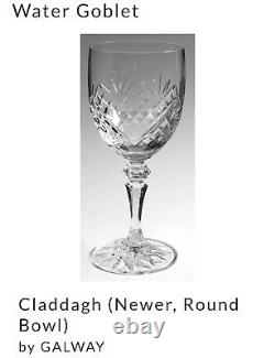 Galway Irish Crystal Wine Glasses and Water Goblets Set of 8, Claddagh