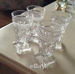 German Crystal Wine Goblets Awesome Square Legged Sparkles Dreamy