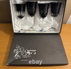 Gioielli Da Tavola Cristal Black Cut To Clear Wine Glasses