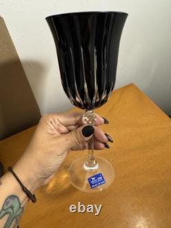 Gioielli Da Tavola Cristal Black Cut To Clear Wine Glasses