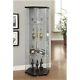 Glass Curio Cabinet Display Tempered Corner Stand Rotating Crystal Art Wine