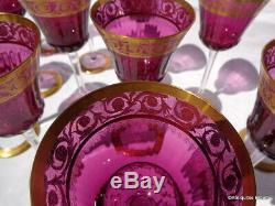 Glass Roemers color amethyst Hocks in crystal St-Louis Thistle gold 8.2 inch