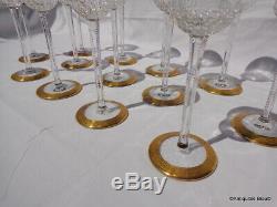 Glass Roemers color crystal Hocks in crystal St-Louis Thistle gold 8.2 inch