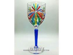 Glassware Sorrento Wine Glasses Set Of Four Hand Painted Venetian Glass