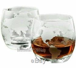 Globe Wine Spirits Vodka Scotch Liquor Whiskey Decanter Set Crystal Glass Bottle