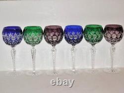 Godinger Dynasty 6 Hock Crystal Wine Glasses 7 3/4 Tall Mint! Buy It Now