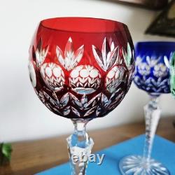 Godinger Dynasty Bohemian Cut To Clear Crytal Hock Wine Goblets Set Of 4
