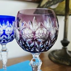 Godinger Dynasty Bohemian Cut To Clear Crytal Hock Wine Goblets Set Of 4