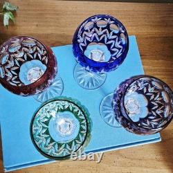 Godinger Dynasty Bohemian Cut To Clear Crytal Hock Wine Goblets Set Of 4