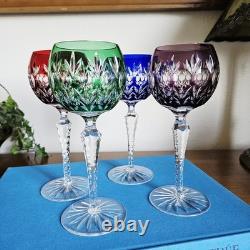 Godinger Dynasty Bohemian Cut To Clear Crytal Hock Wine Goblets Set Of 4