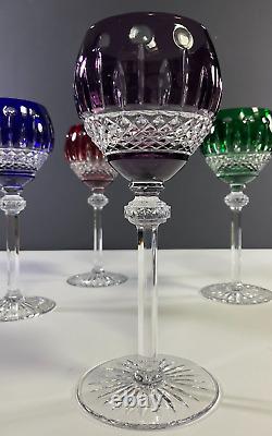Godinger King Louis Cut to Clear Crystal Hock Wine Glasses Set of 4 Multicolor