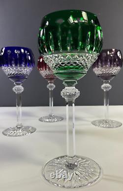 Godinger King Louis Cut to Clear Crystal Hock Wine Glasses Set of 4 Multicolor