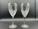 Gorgeous Pair of WATERFORD CRYSTAL Araglin Wine Glasses Crafted In Ireland MINT