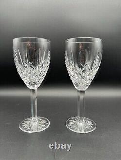 Gorgeous Pair of WATERFORD CRYSTAL Araglin Wine Glasses Crafted In Ireland MINT