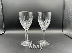 Gorgeous Pair of WATERFORD CRYSTAL Araglin Wine Glasses Crafted In Ireland MINT