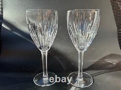 Gorgeous Pair of WATERFORD CRYSTAL Carina Water Goblet / Red Wine Glasses MINT