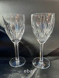 Gorgeous Pair of WATERFORD CRYSTAL Carina Water Goblet / Red Wine Glasses MINT