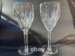 Gorgeous Pair of WATERFORD CRYSTAL Carina Water Goblet / Red Wine Glasses MINT