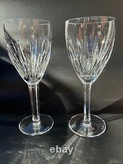 Gorgeous Pair of WATERFORD CRYSTAL Carina Water Goblet / Red Wine Glasses MINT